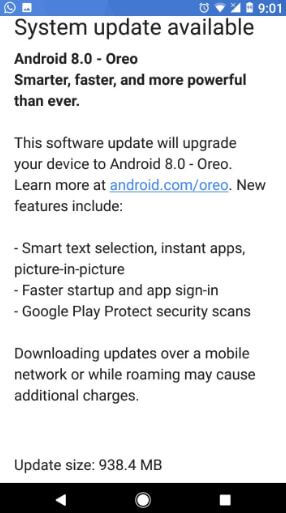 Google Pixel krijgt OTA-update Android 8.0 Oreo