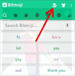 Snapchat-avatar in Bitmoji-app android