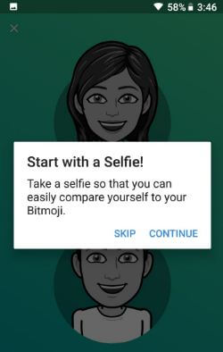 Neem selfi om jezelf te vergelijken met je Bitmoji-android