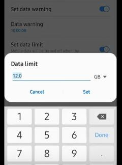 Stel een datalimiet in op de Samsung Galaxy A50