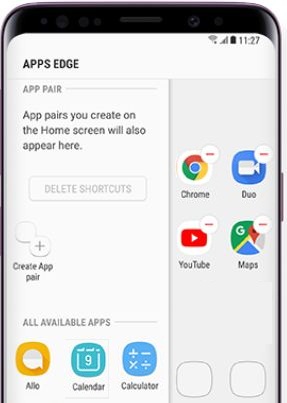 Apps Edge Galaxy S9 en Galaxy S9 plus Oreo gebruiken